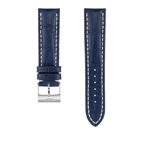 breitling cinturino pelle blu|Cinturino in pelle di coccodrillo blu .